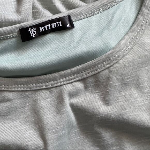 BTFBM Ruched Bodycon Long Sleeve Wrap Style Dress MEDIUM - Picture 13 of 14